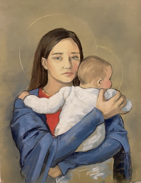 Postal de Natal – Clara Borges, Maria e o Menino