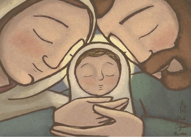Postal de Natal – Vali Olguín, Sagrada Família